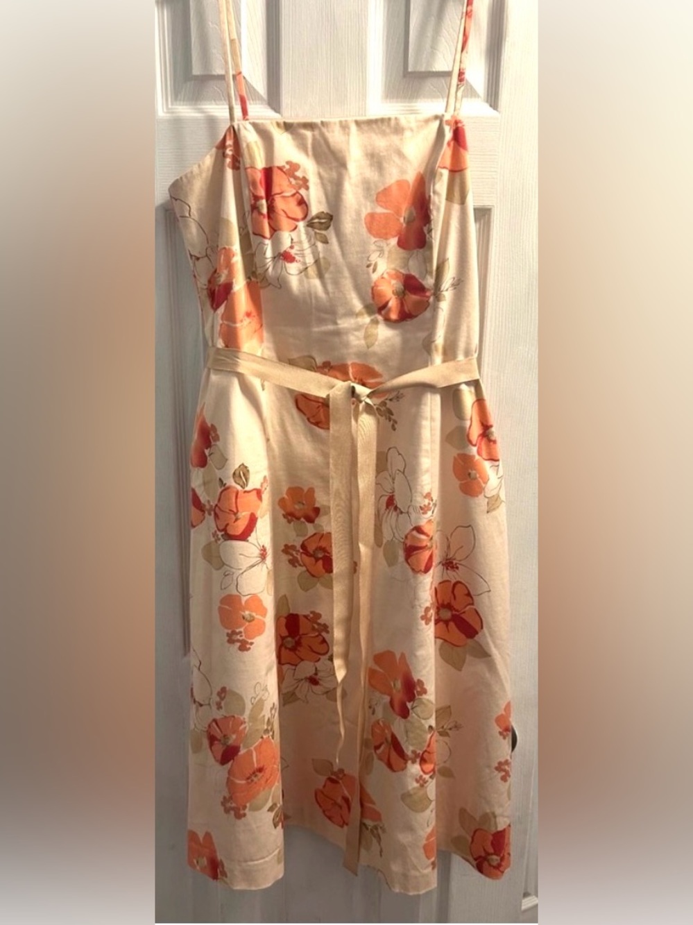 Banana Republic Orange and Cream Floral Sundress